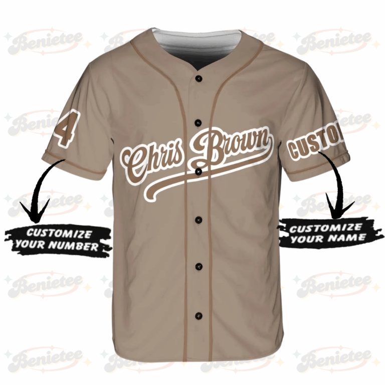 Alternative view of Personalized Chris Brown Tour Baseball Jersey, Breezy Bowl XX Music Concert Tour 2025 Baseball Jersey