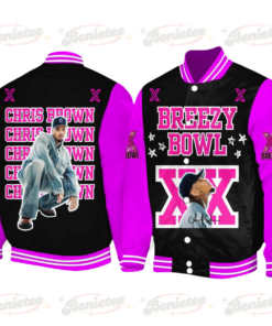 Chris Brown Baseball Jacket, Breezy Bowl XX Music Tour 2025 BaseBall Jacket