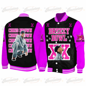 Chris Brown Baseball Jacket, Breezy Bowl XX Music Tour 2025 BaseBall Jacket