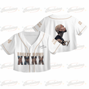 Custom Chris Brown CropTop Baseball Jersey, Breezy Bowl XX Music Tour 2025 CropTop Baseball Jersey