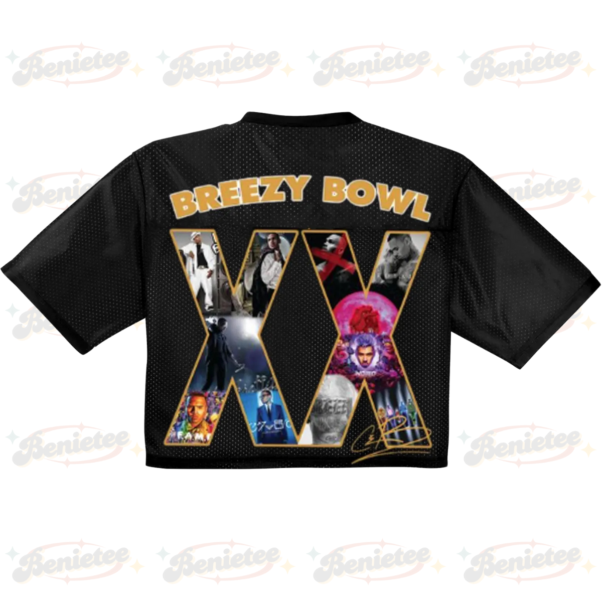 Chris Brown 2025 Croptop Mesh Football, Breezy Bowl XX Concert 2025 Croptop Mesh Football - Image 3