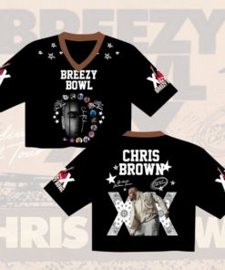 Alternative view of Chris Brown Croptop Mesh Football, Breezy Bowl Tour 2025 Croptop Mesh Football