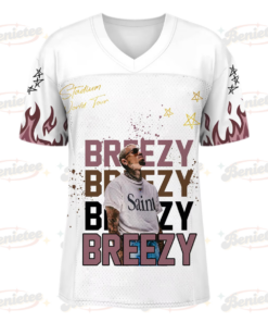 Alternative view of Custom Chris Brown Football Jersey, Breezy Bowl Tour 2025 Football Jersey