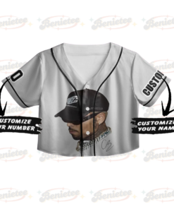 Alternative view of Personalized Chris Brown CropTop Baseball Jersey, Breezy Bowl XX 2025 CropTop Baseball Jersey