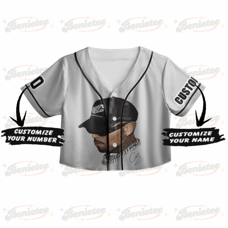Alternative view of Personalized Chris Brown CropTop Baseball Jersey, Breezy Bowl XX 2025 CropTop Baseball Jersey