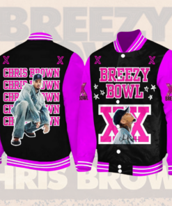 Alternative view of Chris Brown Baseball Jacket, Breezy Bowl XX Music Tour 2025 BaseBall Jacket