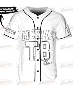 Alternative view of Customized Tate Mcrae T8 Baseball Jersey, Tate Concert Clothes Baseball Jersey, T8 Mcrae Baseball Jersey