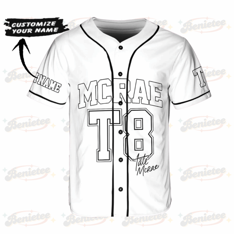 Alternative view of Customized Tate Mcrae T8 Baseball Jersey, Tate Concert Clothes Baseball Jersey, T8 Mcrae Baseball Jersey