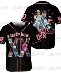 Custom Chris Brown Tour Baseball Jersey, Breezy Bowl XX Tour 2025 Baseball Jersey