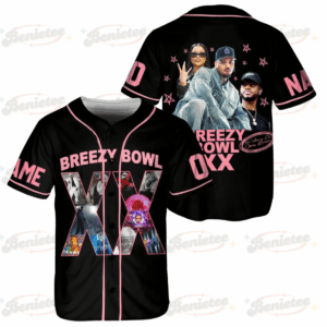 Custom Chris Brown Tour Baseball Jersey, Breezy Bowl XX Tour 2025 Baseball Jersey