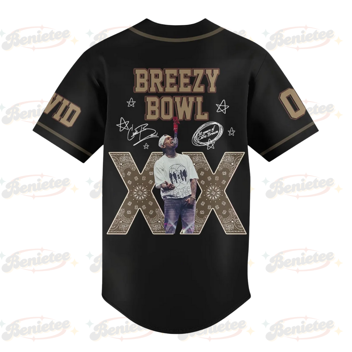 Personalized Chris Brown Tour 2025 Baseball Jersey, Chris Brown Breezy Bowl Baseball Jersey - Image 3