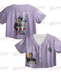 Custom Chris Brown Croptop Baseball Jersey, Chris Brown Fans, Summer 2025 Breezy Bowl XX