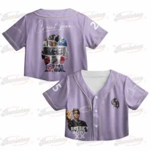 Custom Chris Brown Croptop Baseball Jersey, Chris Brown Fans, Summer 2025 Breezy Bowl XX