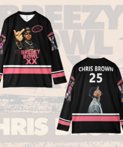 Alternative view of Chris Brown Breezy Bowl XX Tour 2025 Hockey Jersey, Breezy Bowl Jersey, Chris Brown Hockey