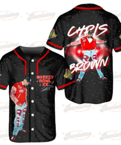 Chris Brown Tour Baseball Jersey, Breezy Bowl XX Tour 2025 Baseball Jersey