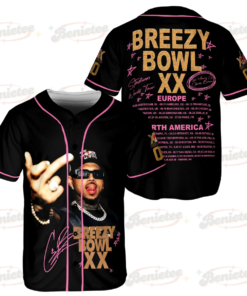Custom Chris Brown Tour Jersey, Breezy Bowl XX 2025 Baseball Shirt