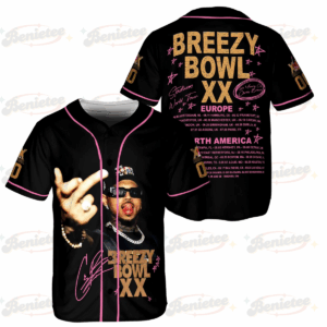 Custom Chris Brown Tour Jersey, Breezy Bowl XX 2025 Baseball Shirt