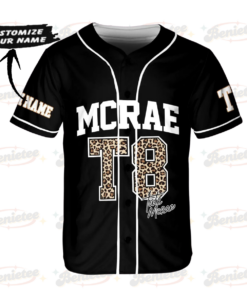 Alternative view of Customized Miss Possessive Tour 2025 McRae Baseball Jersey, T8 Leopard Baseball Jersey, Tate McRae Tour Outfit