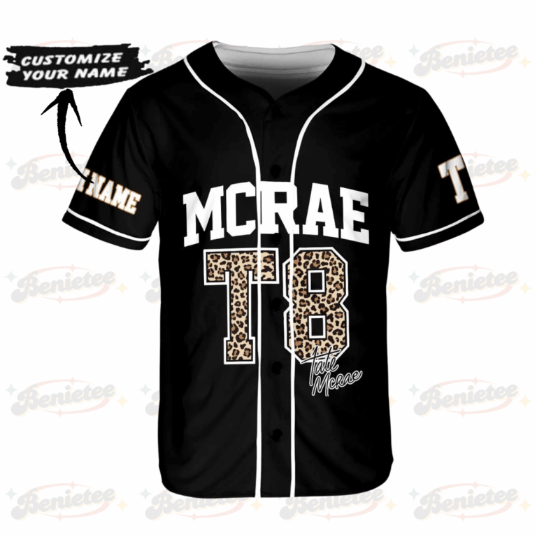 Alternative view of Customized Miss Possessive Tour 2025 McRae Baseball Jersey, T8 Leopard Baseball Jersey, Tate McRae Tour Outfit