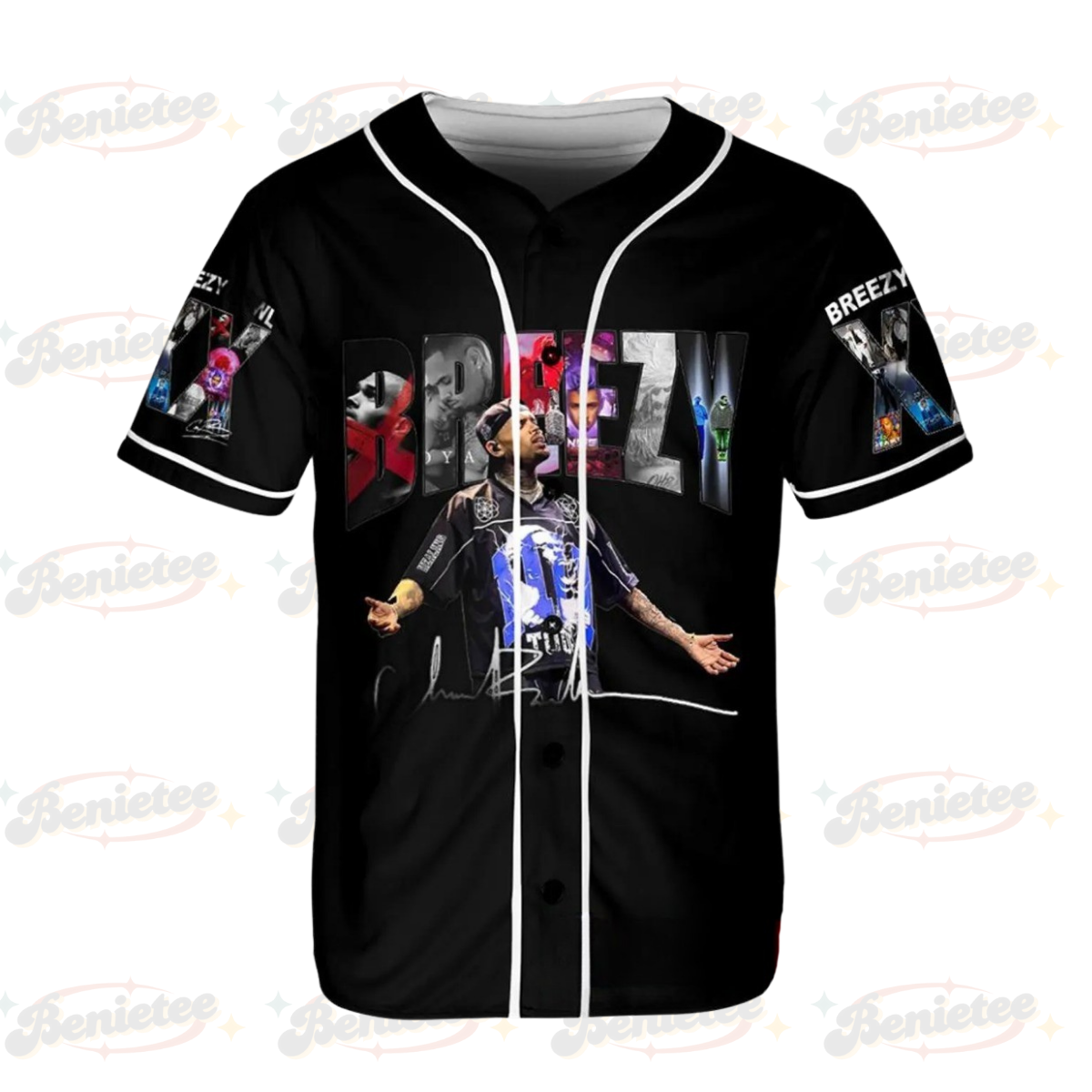 Chris Brown Tour Baseball Jersey, Breezy Bowl XX Tour 2025 Baseball Jersey - Image 2