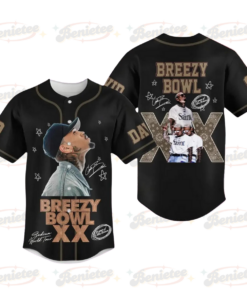 Custom Chris Brown Tour Baseball Jersey, Breezy Bowl XX Tour 2025 Baseball Jersey