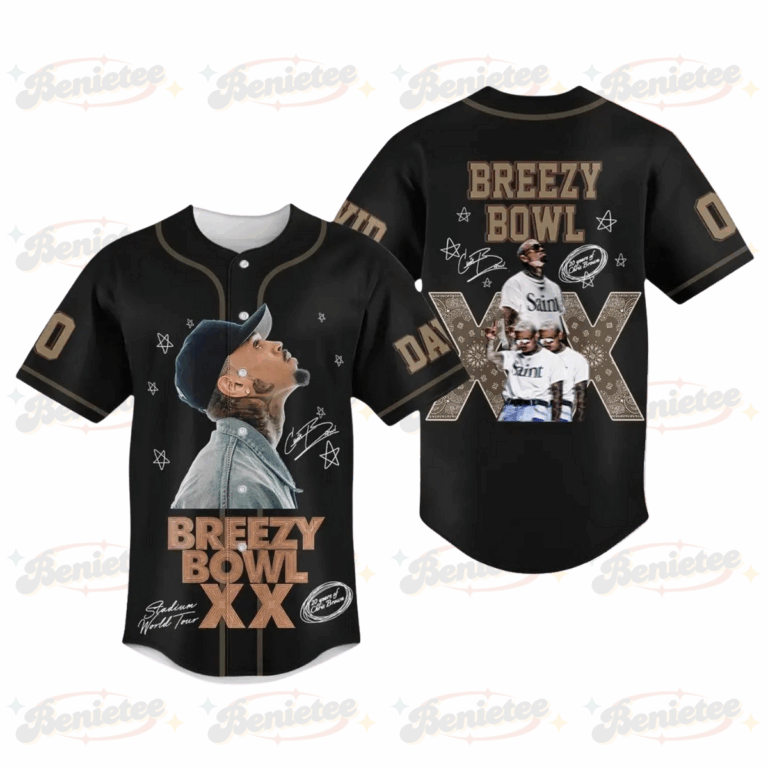 Custom Chris Brown Tour Baseball Jersey, Breezy Bowl XX Tour 2025 Baseball Jersey