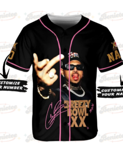 Alternative view of Custom Chris Brown Tour Jersey, Breezy Bowl XX 2025 Baseball Shirt