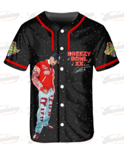 Alternative view of Chris Brown Tour Baseball Jersey, Breezy Bowl XX Tour 2025 Baseball Jersey