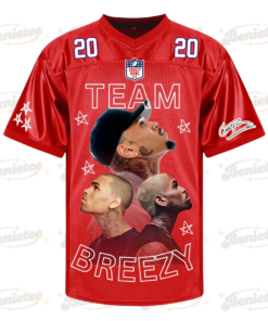 Alternative view of Custom Chris Brown Breezy Bowl Football Jersey, Breezy Bowl XX Tour 2025 Football Jersey, Team Breezy XX Fan Jersey
