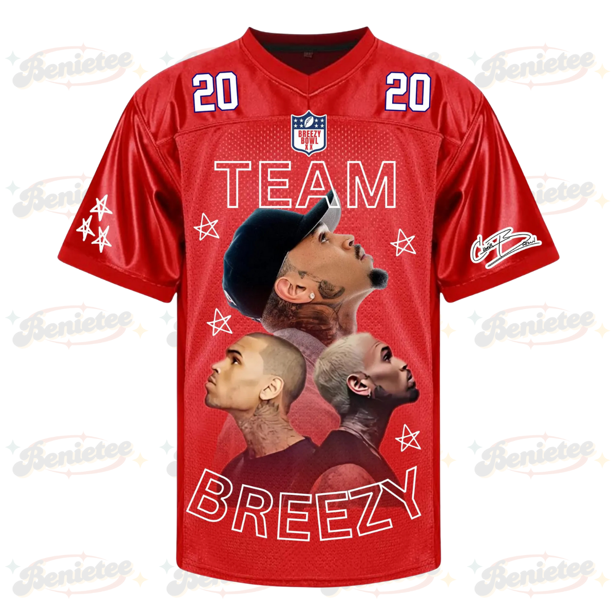 Custom Chris Brown Breezy Bowl Football Jersey, Breezy Bowl XX Tour 2025 Football Jersey, Team Breezy XX Fan Jersey - Image 2