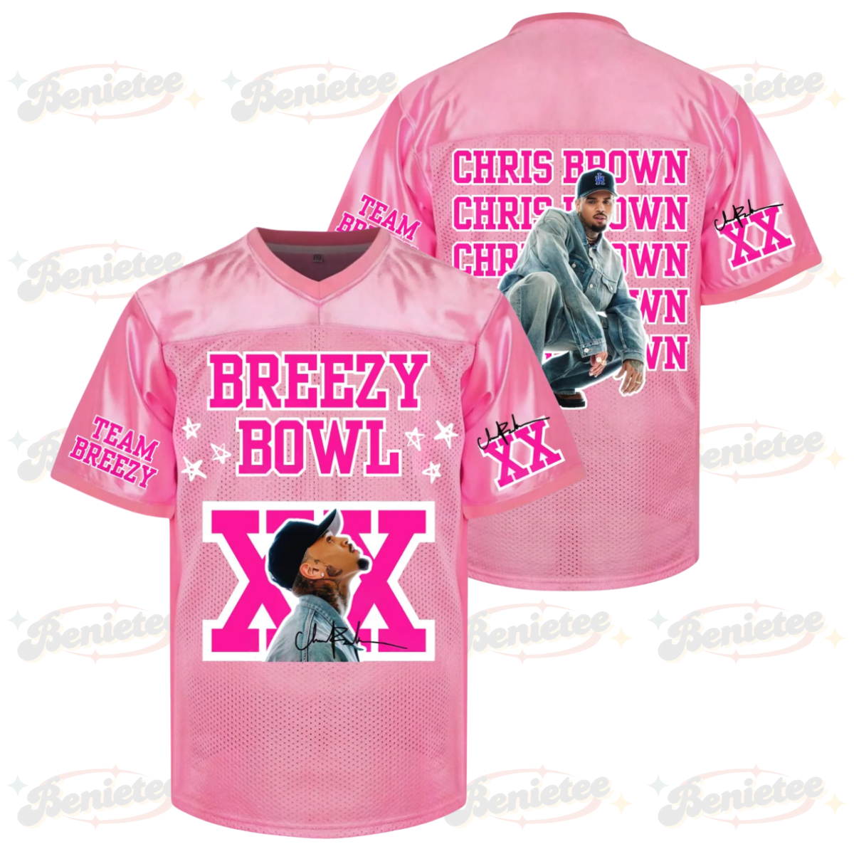 Chris Brown Breezy Bowl Football Jersey, Breezy Bowl XX Concert Tour 2025 Football Jersey