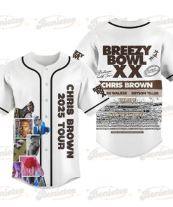 Chris Brown Tour Baseball Jersey, Breezy Bowl XX Tour 2025 Baseball Jersey