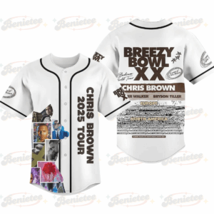 Chris Brown Tour Baseball Jersey, Breezy Bowl XX Tour 2025 Baseball Jersey