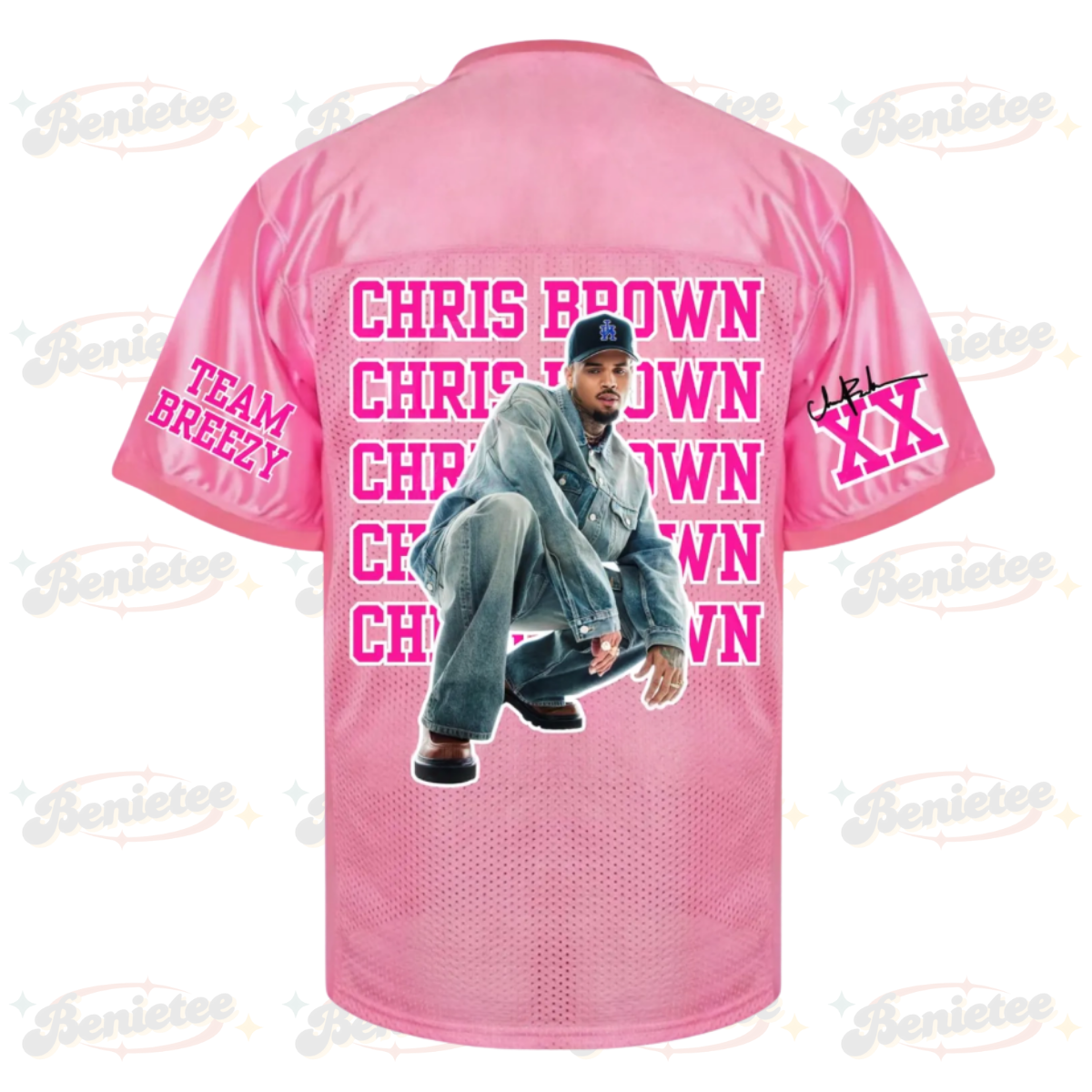 Chris Brown Breezy Bowl Football Jersey, Breezy Bowl XX Concert Tour 2025 Football Jersey - Image 3
