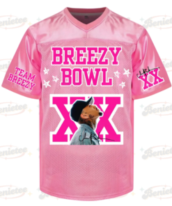 Alternative view of Chris Brown Breezy Bowl Football Jersey, Breezy Bowl XX Concert Tour 2025 Football Jersey