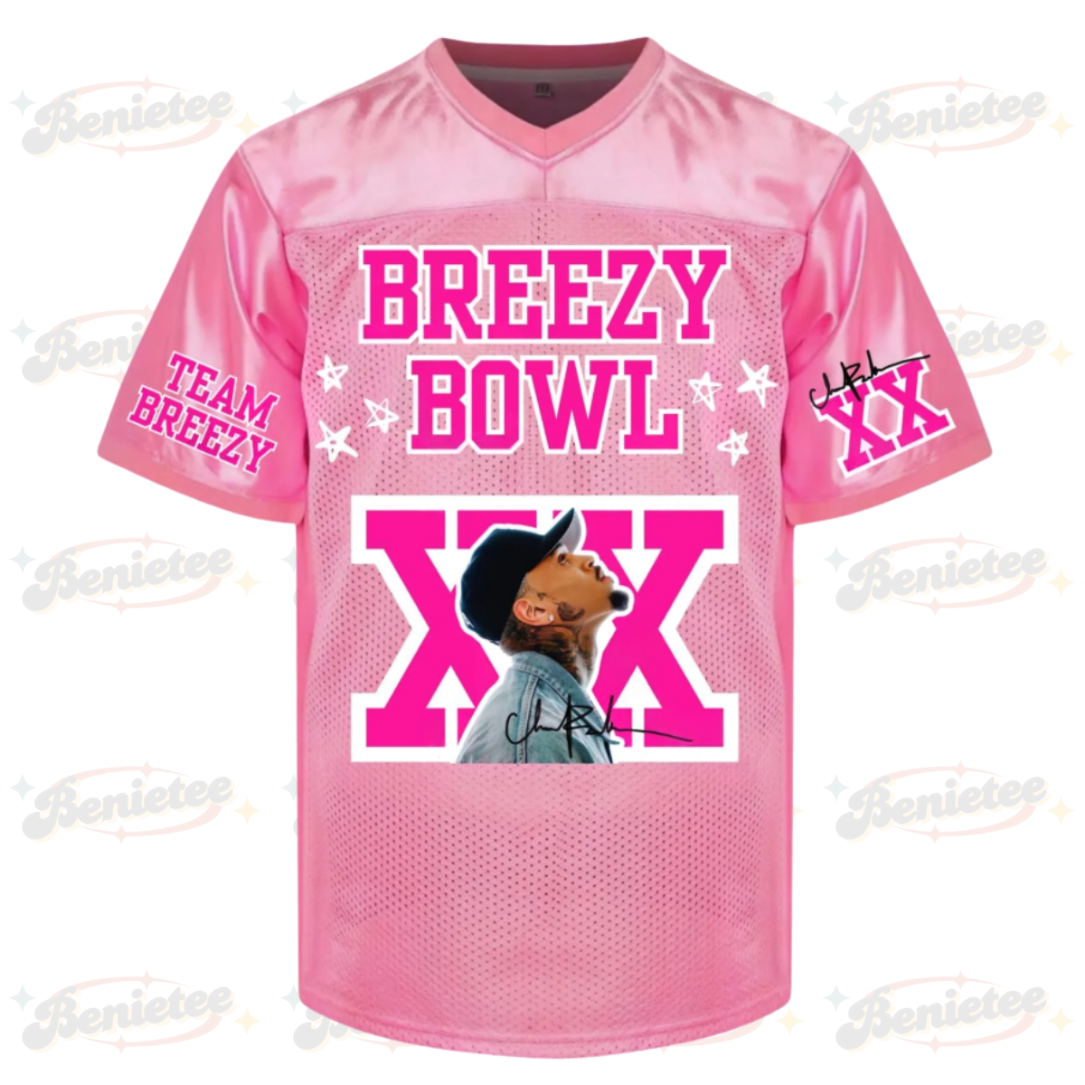 Chris Brown Breezy Bowl Football Jersey, Breezy Bowl XX Concert Tour 2025 Football Jersey - Image 2