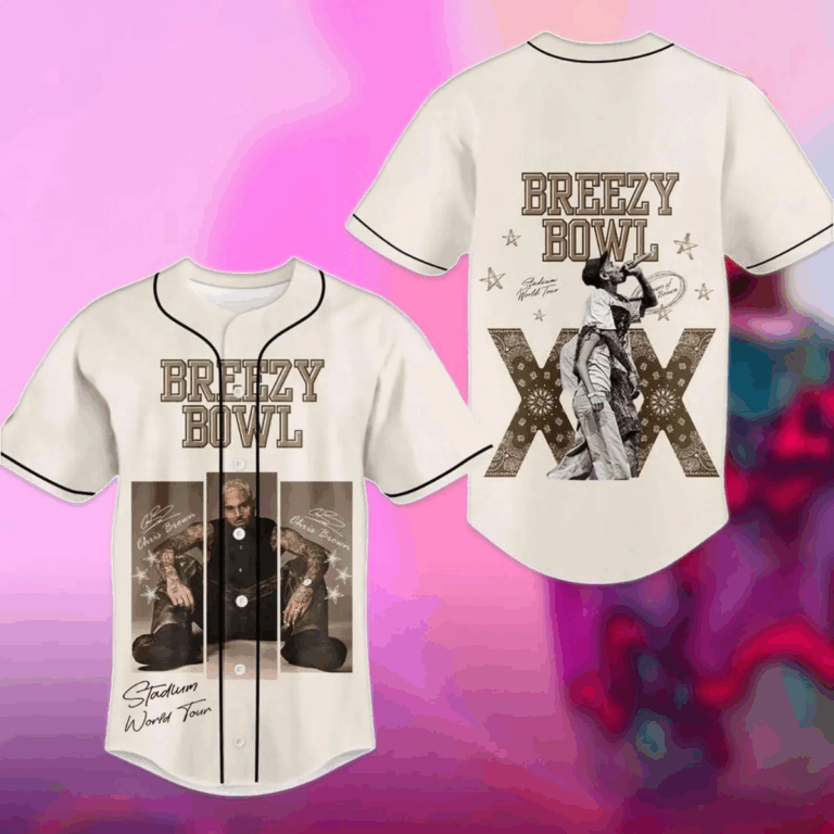 Alternative view of Chris Brown Tour Baseball Jersey, Breezy Bowl XX Tour 2025 Baseball Jersey