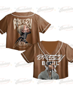 Chris Brown Croptop Baseball Jersey,  Chris Brown Tour 2025 Croptop Baseball Jersey