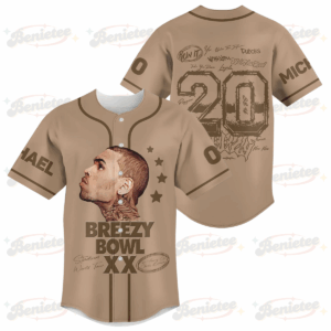 Personalized Breezy Bowl XX Tour 2025 Baseball Jersey, Chris Brown Breezy Bowl XX Baseball Jersey
