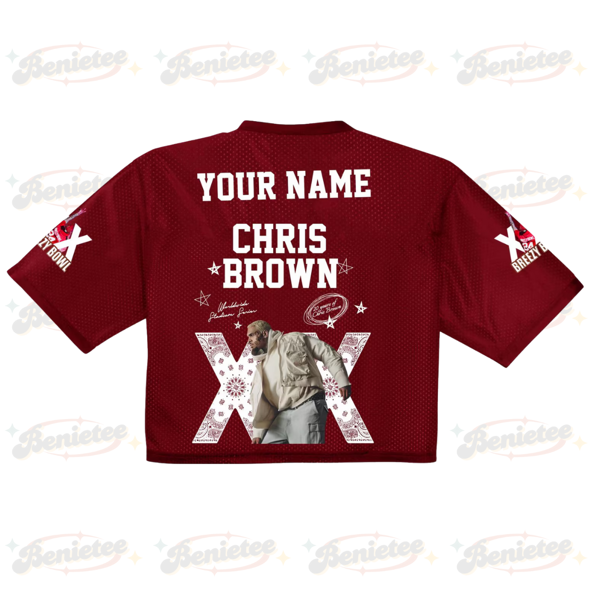 Chris Brown Croptop Mesh Football, Breezy Bowl Tour 2025 Croptop Mesh Football - Image 3