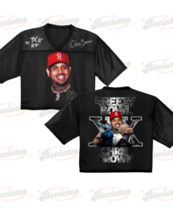 Chris Brown World Tour Croptop Mesh Football, Concert 2025 Breezy Bowl XX Croptop Mesh Football