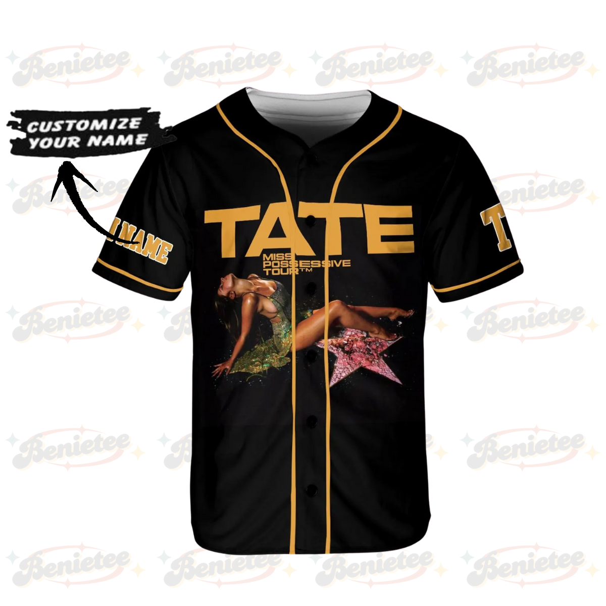 Personalized Tate Mcrae Miss Posessive Baseball Jersey, T8 Mcrae Baseball Jersey - Image 2
