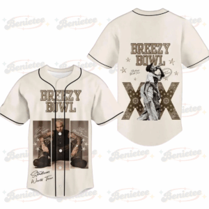 Chris Brown Tour Baseball Jersey, Breezy Bowl XX Tour 2025 Baseball Jersey