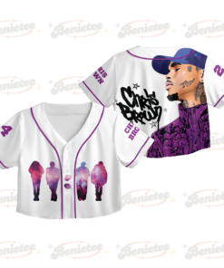Custom Chris Brown CropTop Baseball Jersey, Breezy Bowl XX Music Tour 2025 CropTop Baseball Jersey