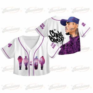 Custom Chris Brown CropTop Baseball Jersey, Breezy Bowl XX Music Tour 2025 CropTop Baseball Jersey