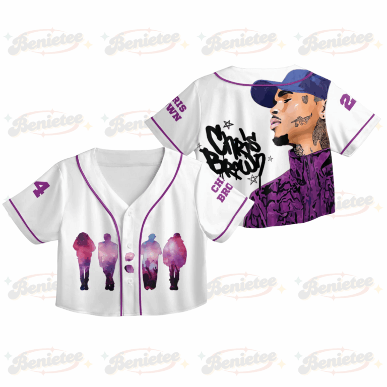 Custom Chris Brown CropTop Baseball Jersey, Breezy Bowl XX Music Tour 2025 CropTop Baseball Jersey