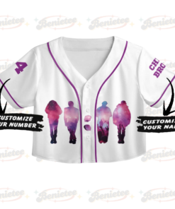 Alternative view of Custom Chris Brown CropTop Baseball Jersey, Breezy Bowl XX Music Tour 2025 CropTop Baseball Jersey