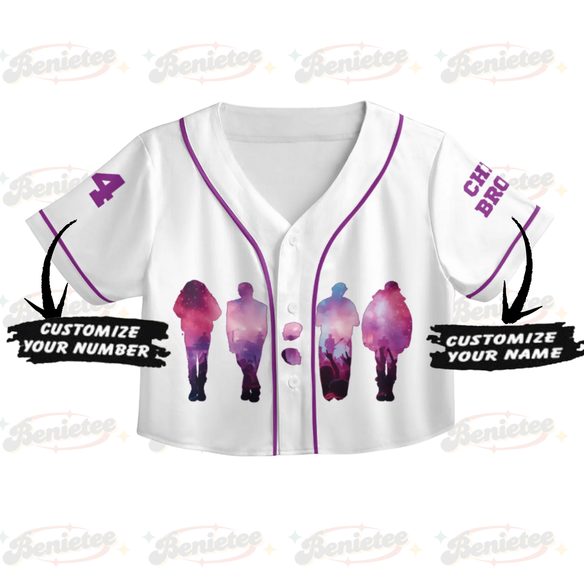 Custom Chris Brown CropTop Baseball Jersey, Breezy Bowl XX Music Tour 2025 CropTop Baseball Jersey - Image 2