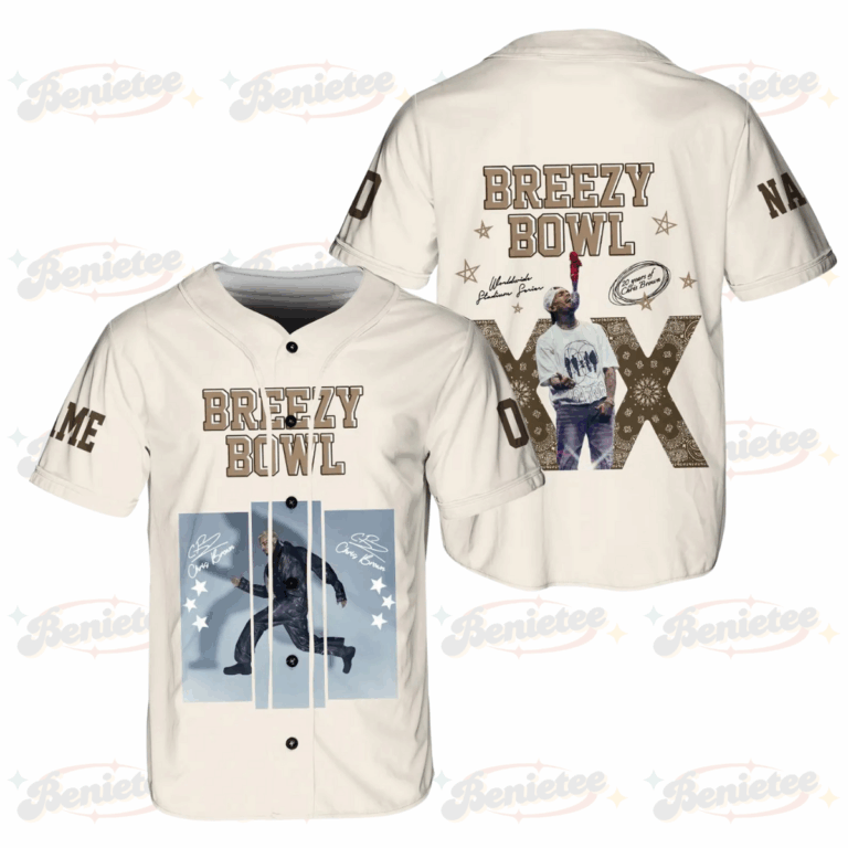 Custom Chris Brown Tour Baseball Jersey, Breezy Bowl XX Tour 2025 Baseball Jersey