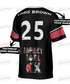 Alternative view of Custom Chris Brown Breezy Bowl XX Tour 2025 Football Jersey, Breezy Bowl XX Tour 2025 Football Jersey